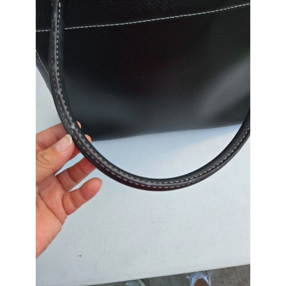 Kate Spade Black Leather Tote With Zip Front Pocket